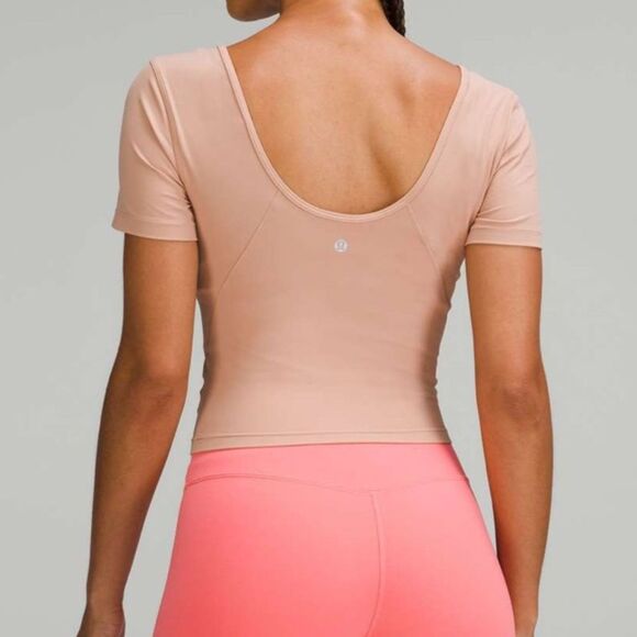 Lululemon nude tan align tee shirt top crop 4 - Picture 1 of 7
